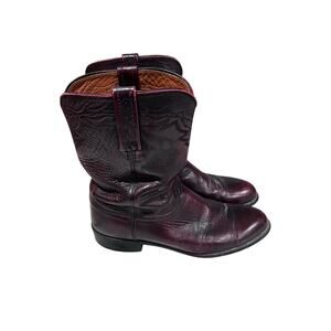 Lucchese 2000 Mens Western Boots Cherry Leather Cowboy USA 10D T0083C2